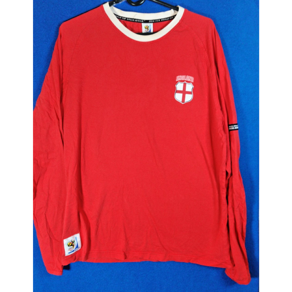 England 2010 FIFA World Cup Long Sleeve Away Shirt Red Men's Size XL
